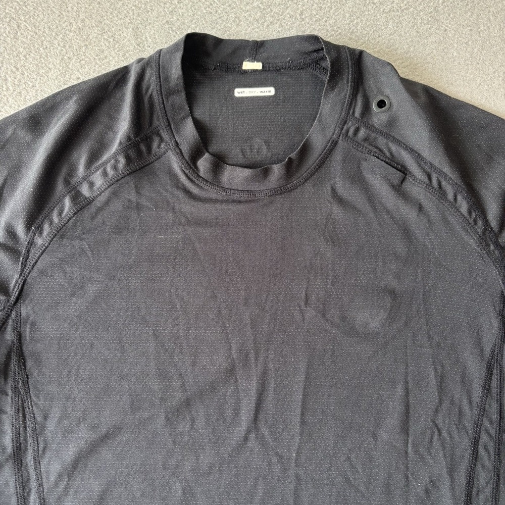 Lululemon Shirt Mens S Black Short Sleeve Athletic Running Training Top Workout - Picture 2 of 8